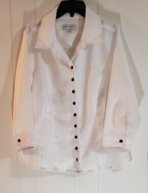 Christopher & Banks size medium white button up blouse